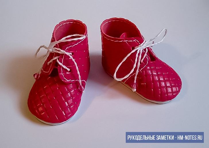 Ботиночки для куклы из кожзама своими руками
